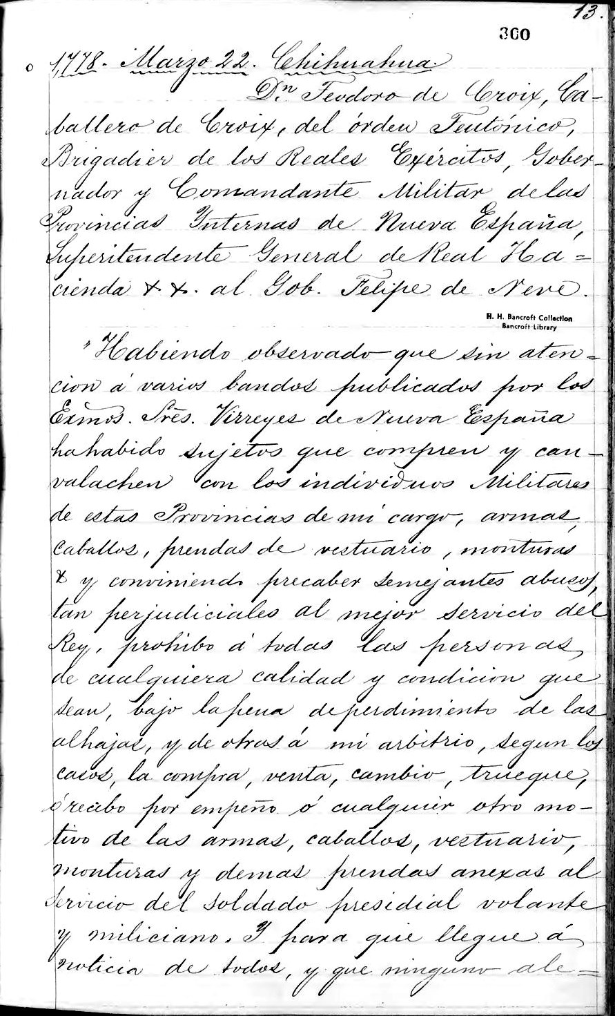 Savage transcript leaf, 1778